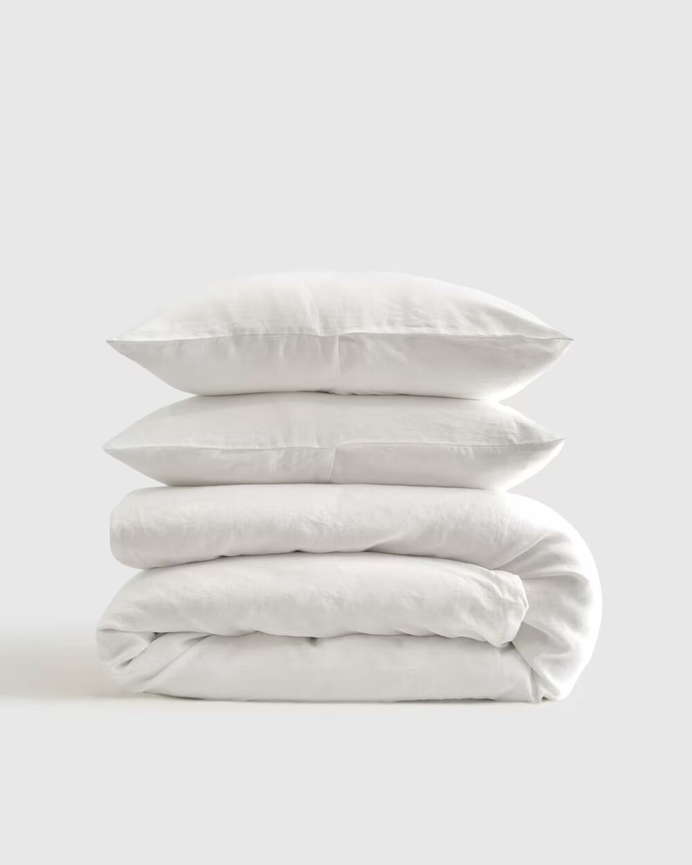Quince European Linen Duvet Cover Set White Full/Queen NWOT